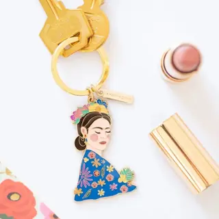 Llavero de metal dorado Frida