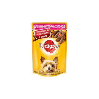 Корм для собак Pedigree Педигри для взрослых собак малых пород говядина пауч 85г  4660085510496