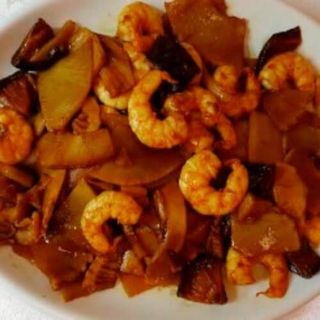 Gambas Con Bambú Y Setas Chinas