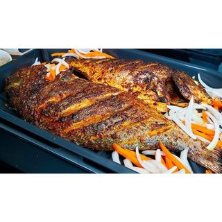 Sizzling roasted fish (hot or not hot)