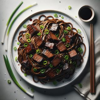 Soy noodles with beef