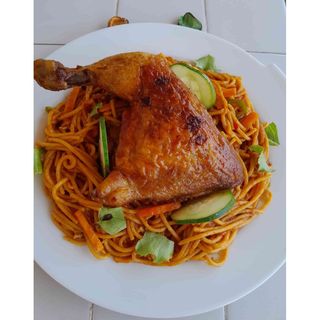 Big Grilled Chicken And Spaghetti