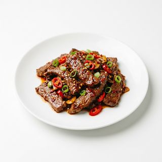 Ternera salteada picante