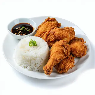 25.Pollofrito con arroz y salsa japonesa