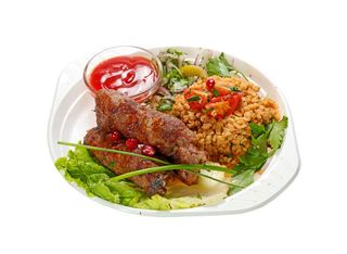 Порция  с телешко и агнешко шиш кебаб голям (500г)