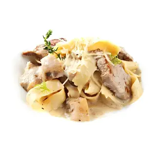 Паста с телятиной и грибами