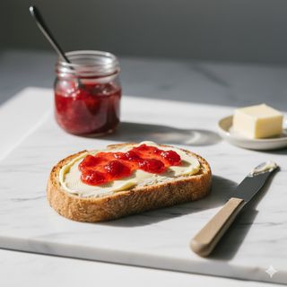 Tostada Con Mantequilla Y Mermelada