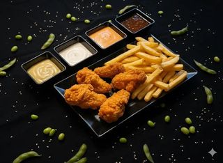 Chicken Wings (5szt) & Fries