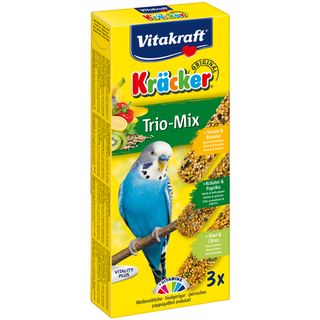 Baton pentru Perusi Vitakraft Trio Mix, Kiwi/Ardei/Banane, 3 Buc