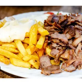 Plato kebab con patatas solo carne 