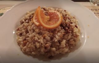Risotto con Anatra, Arancia e Pinoli tostati