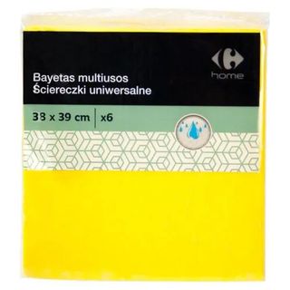 6 Bayeta Suave Amarilla Carrefour