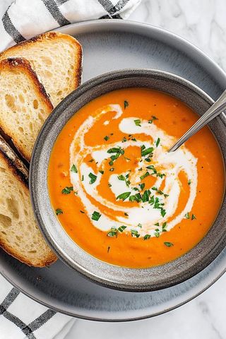 Herb roasted tomato soup