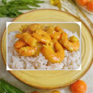 Caril de Gambas com Arroz