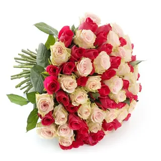 Lovely Mother's Bouquet con 50 rose misto colore