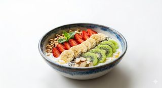 Bowl De Fresa Con Plátano Y Kiwi