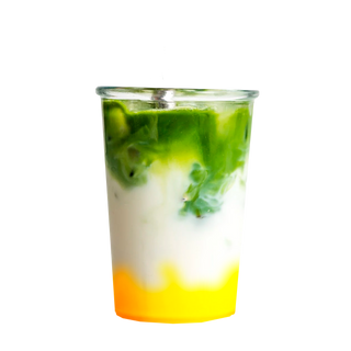 Mango matcha latte