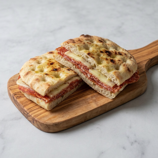 Schiacciata salame e fontina