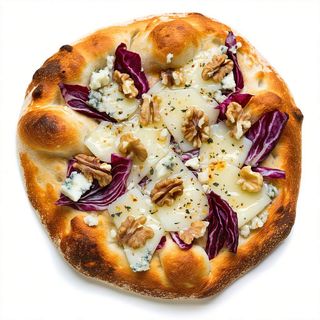 Pizza gorgonzola, radicchio e noci
