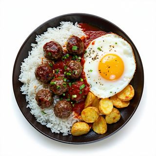 3. Albondigas, Arroz, Huevo Y Patatas