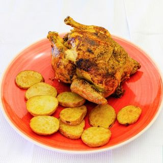 Pollo  al ast + 1 patata al horno 