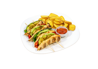 Пъстра черга от пилешко бон филе (400г)