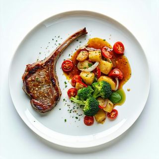 Cotoletta di vitello con contorno