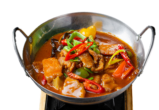 118. Manzo piccante in padella di fuoco