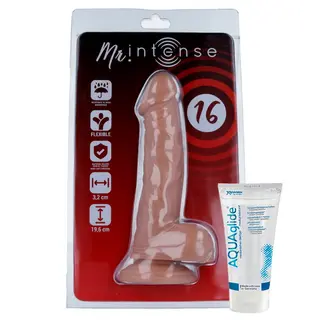 Dildo Mr Intense 16 (19,6 Cm) + Lubricante Aquaglide 50 Ml