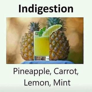 Pineapple,carrot,lemon and mints.