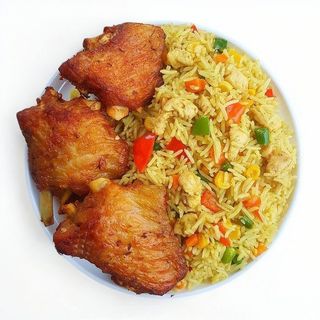 Chinese Fried Rice & Grilled Turkey with Coleslaw