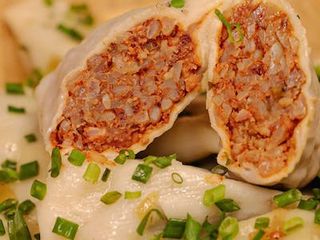 Pierogi z kaszą i boczkiem