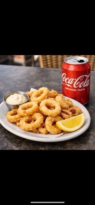 Racion de calamares frescos rebozados