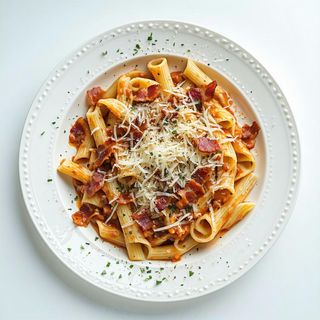 Strozzapreti dello chef con panna, ragù e pancetta
