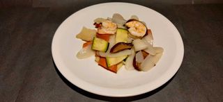 53. Gnocchi di riso con Verdure e gamberi