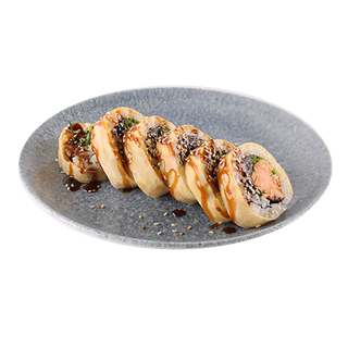 Uramaki pieczony łosoś teriyaki