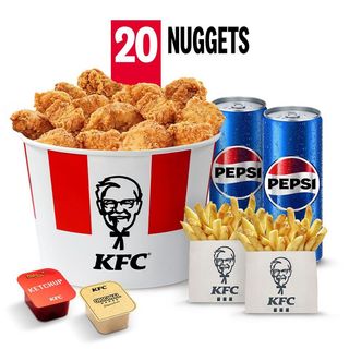 Menu Bucket 20 Nuggets + 2 Salse