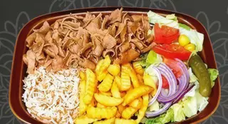 Plato Kebap Con Arroz Y Patatas