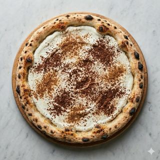 Pizza con ricotta dolce, cannella e cacao in polvere