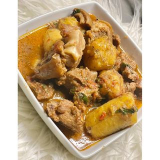 Goat Meat Pepper Soup With Plantain