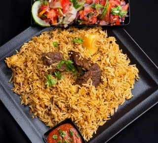 Beef Pilau with kachumbali
