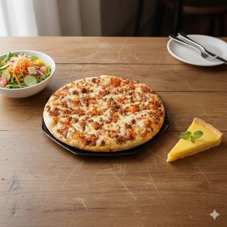 Pizza Bolognaise Moyenne + Tarte Citron + Salade Variée