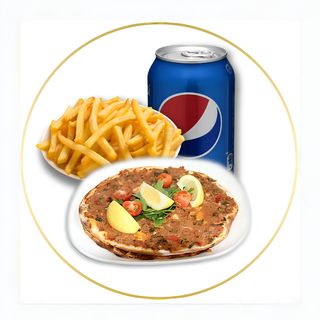 41. Menú Lahmacun Carne + Patatas + Bebida