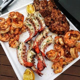 Grilled Lobster And Jumbo Prawns