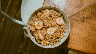 Egg fried rice with shrimp