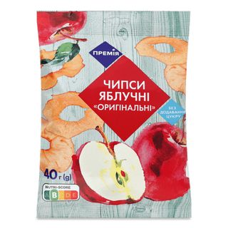 Чипси яблучні «Премія» оригінальні (40г)