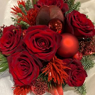 Bukiet z bombkami czerwony duży 