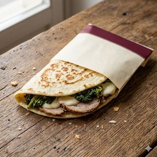 Porchetta al forno, mozzarella fior di latte e friarielli Campani