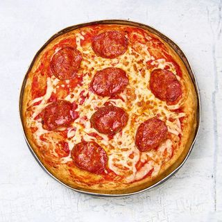 Double Pepperoni chicago pan pizza