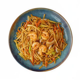 Tallarines Frito Con Gambas